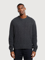 Sweater Ludvika Dark Grey Melange in recycled wool | Dedicated