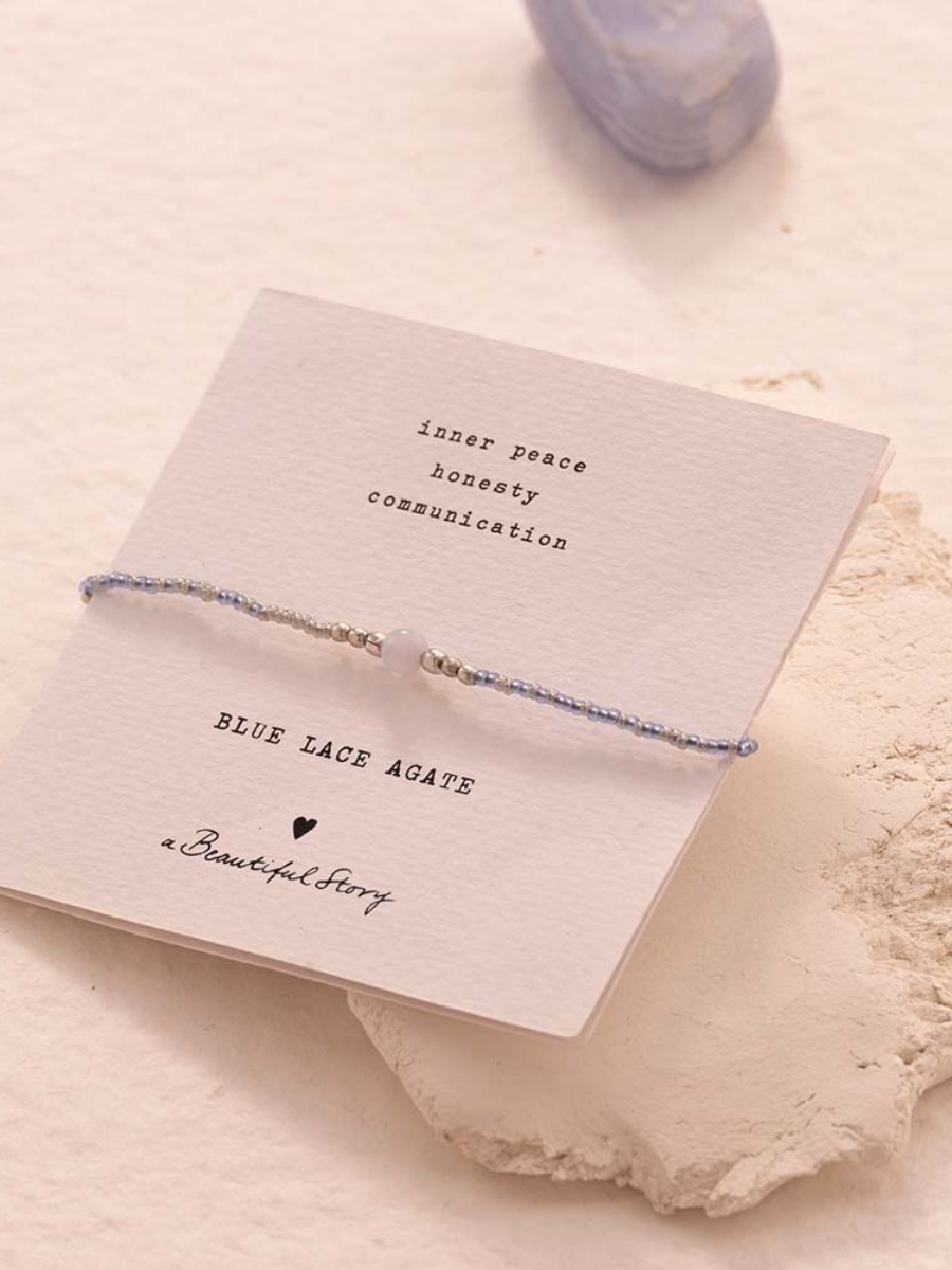 Bracelet Iris Card Blue Lace Agate Silver | A beautiful Story