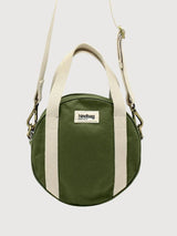 Shoulder bag Louis Olive in organic cotton | Hindbag