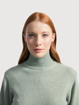 Sweater Ada Green in regenerated cashmere | Rifó