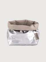 Paper Bag Medium Metallo Grey/Silver | Uashmama