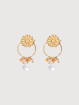 Earrings Euphoria Rose Quartz Citrine Gold | A beautiful Story