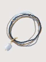Bracelet Nirmala Gold Blue Lace Agate | A Beautiful Story