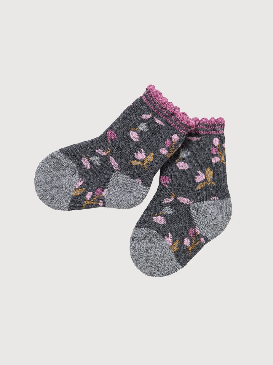Terry socks slate grey patterned in organic cotton | People Wear Organic
