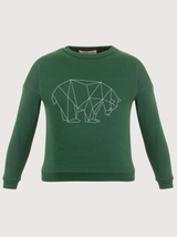 Suli Green Bear Sweatshirt in Organic Cotton | Cora Happywear