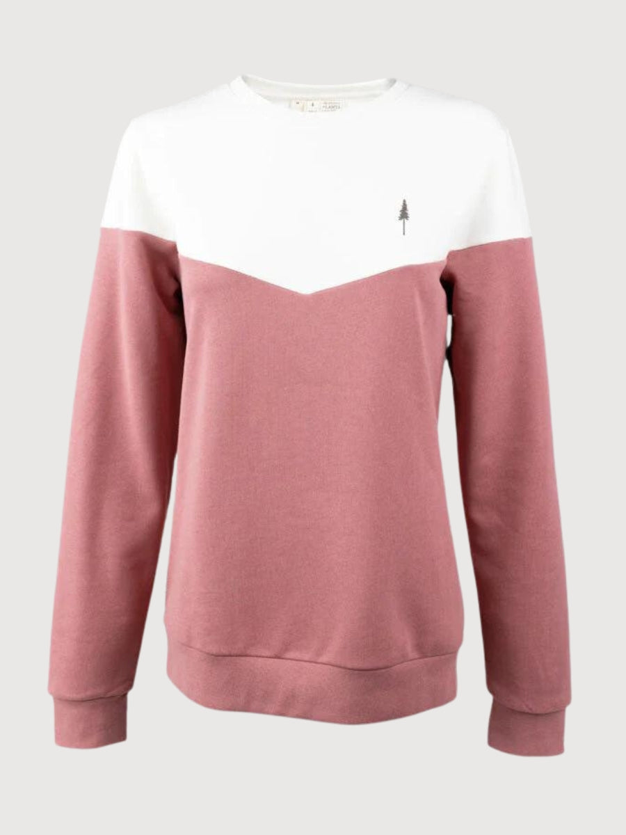 Woman Tree Sweater Bicolor Pink Organic Cotton | Nikin